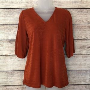 MICHAEL Michael Kors Maple Leaf Blouse w/ cut outs
